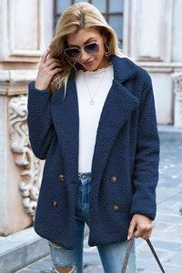 Thumbnail for Full Size Lapel Collar Sherpa Coat