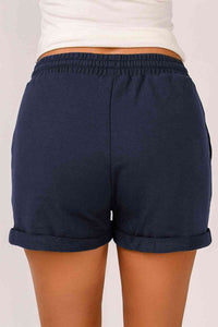 Thumbnail for Drawstring Waist Cuffed Shorts