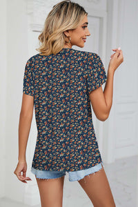 Thumbnail for Floral V-Neck Short Sleeve T-Shirt