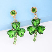 Thumbnail for Rhinestone Alloy Lucky Clover Dangle Earrings