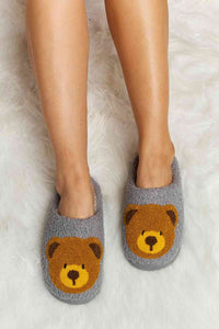 Thumbnail for Melody Teddy Bear Print Plush Slide Slippers