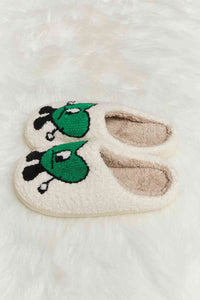 Thumbnail for Melody Love Heart Print Plush Slippers