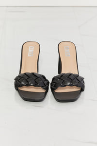 Thumbnail for MMShoes Top of the World Braided Block Heel Sandals in Black