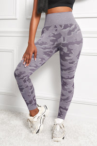 Thumbnail for Camo Print Seamless High Waist Yoga Leggings