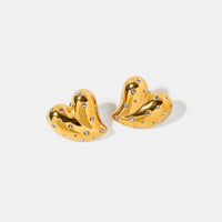 Thumbnail for Heart Shape 18K Gold-Plated Zircon Earring