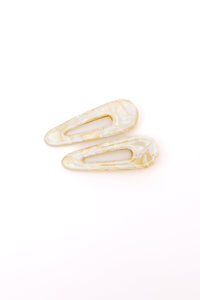 Thumbnail for 2 Pack Teardrop Hair Clip in Gold Shell