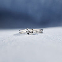 Thumbnail for 925 Sterling Silver Double-Layered Knot Ring