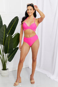 Thumbnail for Marina West Swim Summer Splash Halter Bikini Set in Pink