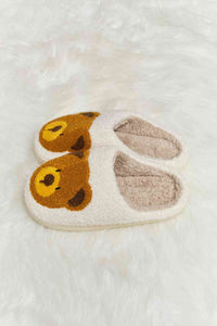 Thumbnail for Melody Teddy Bear Print Plush Slide Slippers