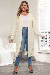 Thumbnail for Plus Size Open Front Long Sleeve Cardigan