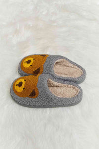 Thumbnail for Melody Teddy Bear Print Plush Slide Slippers