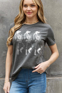 Thumbnail for Simply Love Full Size Triple Skeletons Graphic Cotton Tee