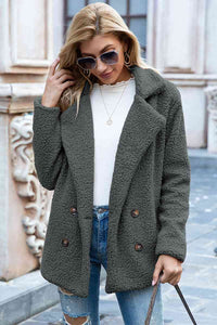 Thumbnail for Full Size Lapel Collar Sherpa Coat