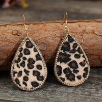 Thumbnail for Zircon PU Leopard Teardrop Earrings