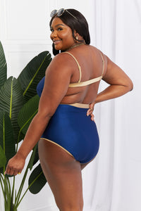 Thumbnail for Marina West Swim Wave Break Contrast Trim One-Piece