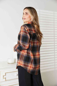 Thumbnail for Double Take Plaid Dropped Shoulder Shirt