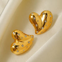 Thumbnail for Heart Shape 18K Gold-Plated Zircon Earring