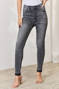 Thumbnail for Judy Blue Full Size High Waist Tummy Control Release Hem Skinny Jeans