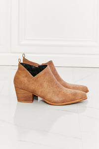 Thumbnail for MMShoes Trust Yourself Embroidered Crossover Cowboy Bootie in Caramel