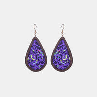 Thumbnail for Sequin Wood Teardrop Earrings