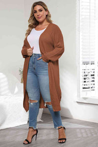 Thumbnail for Plus Size Open Front Long Sleeve Cardigan