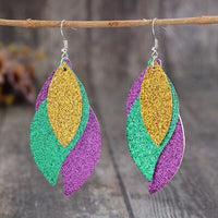 Thumbnail for PU Leather Leaf Dangle Earrings