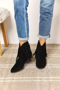 Thumbnail for Legend Women's Fringe Cowboy Western Ankle Boots