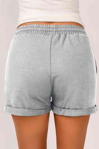 Thumbnail for Drawstring Waist Cuffed Shorts