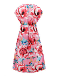 Thumbnail for Ruffled Tied Floral Surplice Dress