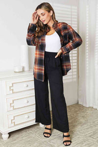 Thumbnail for Double Take Plaid Dropped Shoulder Shirt