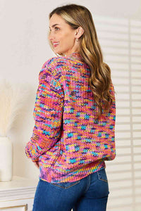 Thumbnail for Woven Right V-Neck Long Sleeve Cardigan