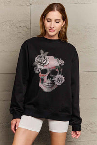 Thumbnail for Simply Love Simply Love Full Size Dropped Shoulder SKULL Graphic Sweatshirt