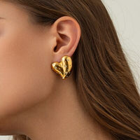 Thumbnail for Heart Shape 18K Gold-Plated Zircon Earring