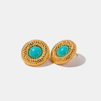 Thumbnail for Artificial Turquoise Stainless Steel Gold-Plated Earrings