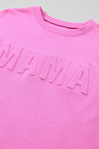 Thumbnail for MAMA Round Neck Dropped Shoulder Sweatshirt