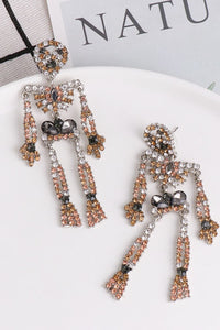 Thumbnail for Skeleton Shape Glass Stone Dangle Earrings