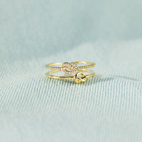 Thumbnail for 925 Sterling Silver Double-Layered Knot Ring