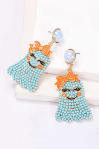 Thumbnail for Smiling Ghost Shape Synthetic Pearl Earrings