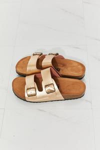 Thumbnail for MMShoes Best Life Double-Banded Slide Sandal in Gold