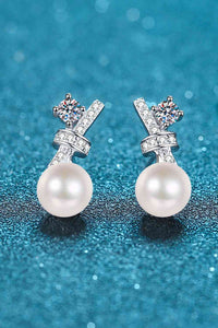 Thumbnail for Pearl Moissanite Stud Earrings