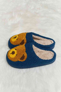 Thumbnail for Melody Teddy Bear Print Plush Slide Slippers