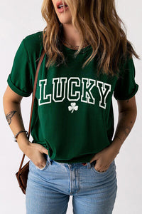 Thumbnail for LUCKY Round Neck Short Sleeve T-Shirt