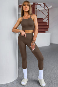 Thumbnail for Tank Cropped Active Top and Pants Set