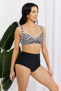 Thumbnail for Marina West Swim Take A Dip Twist High-Rise Bikini in Leopard