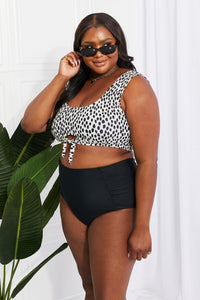 Thumbnail for Marina West Swim Sanibel Crop Swim Top and Ruched Bottoms Set in Black