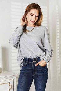 Thumbnail for Double Take Seam Detail Round Neck Long Sleeve Top