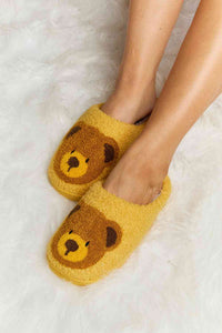 Thumbnail for Melody Teddy Bear Print Plush Slide Slippers