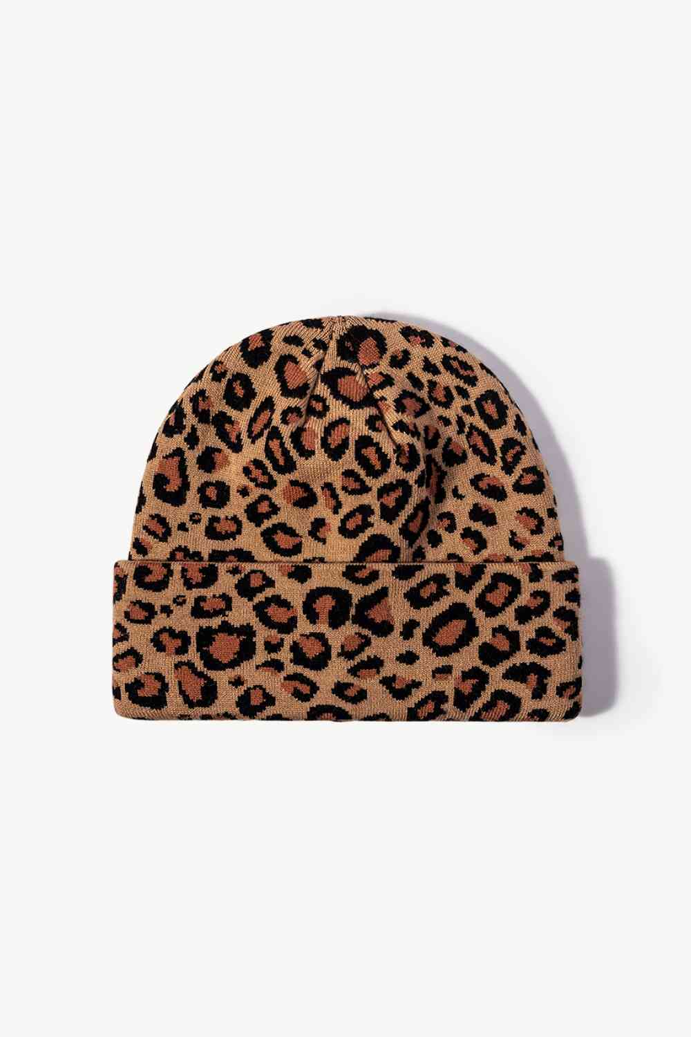 Leopard Pattern Cuffed Beanie