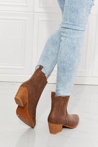 Thumbnail for MMShoes Love the Journey Stacked Heel Chelsea Boot in Chestnut