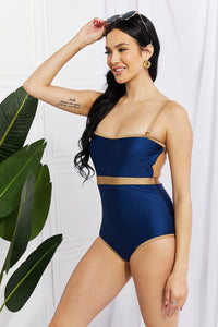 Thumbnail for Marina West Swim Wave Break Contrast Trim One-Piece